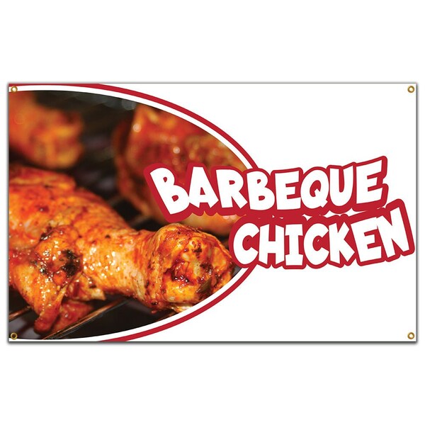 Barbeque Chicken Banner Concession Stand Food Truck Single Sided